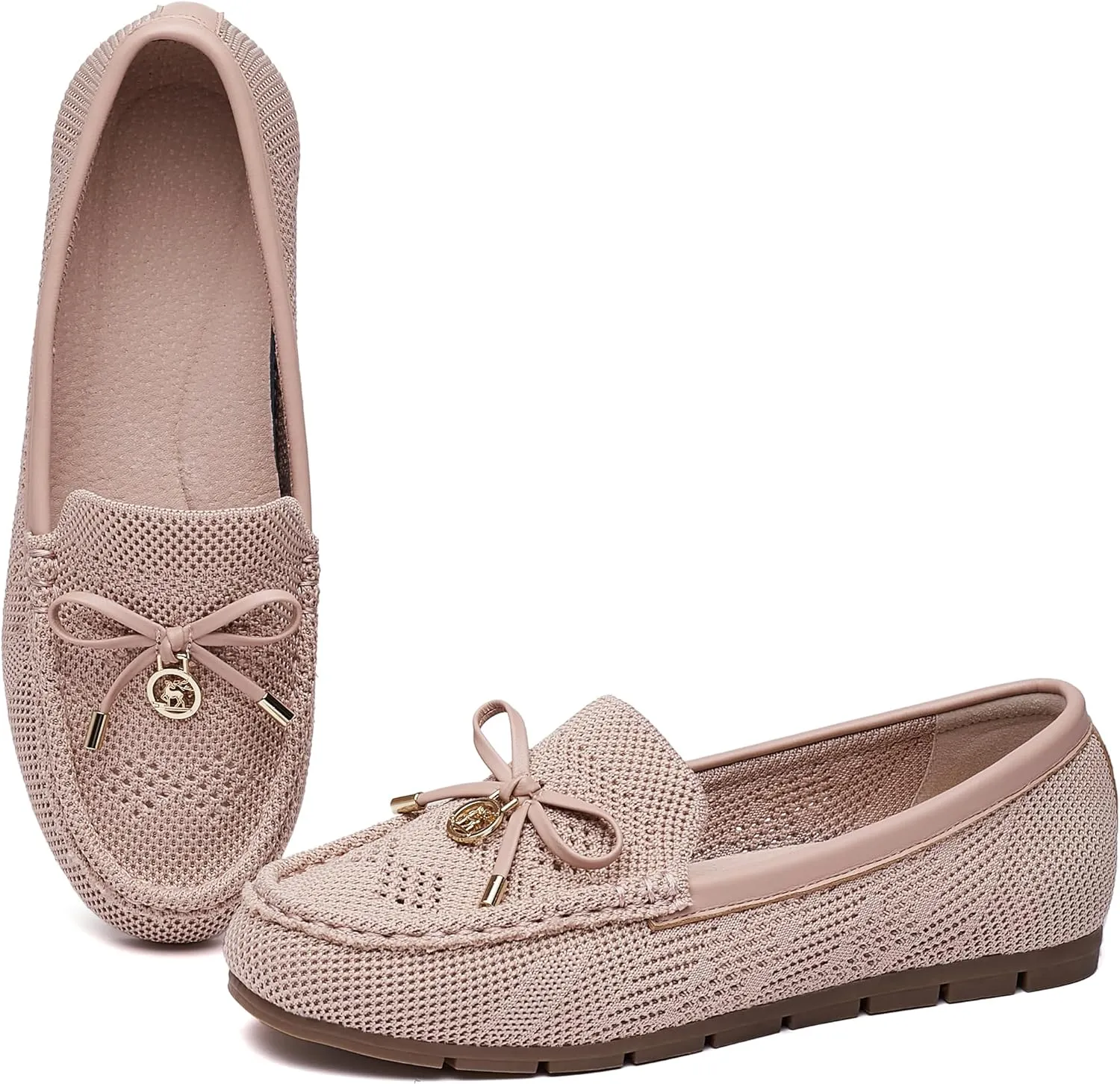 Loafers for Women Comfortable Knit Slip-On Shoes-Breathable Lightweight Driving Walking Mesh Flats for Work Office Comfort