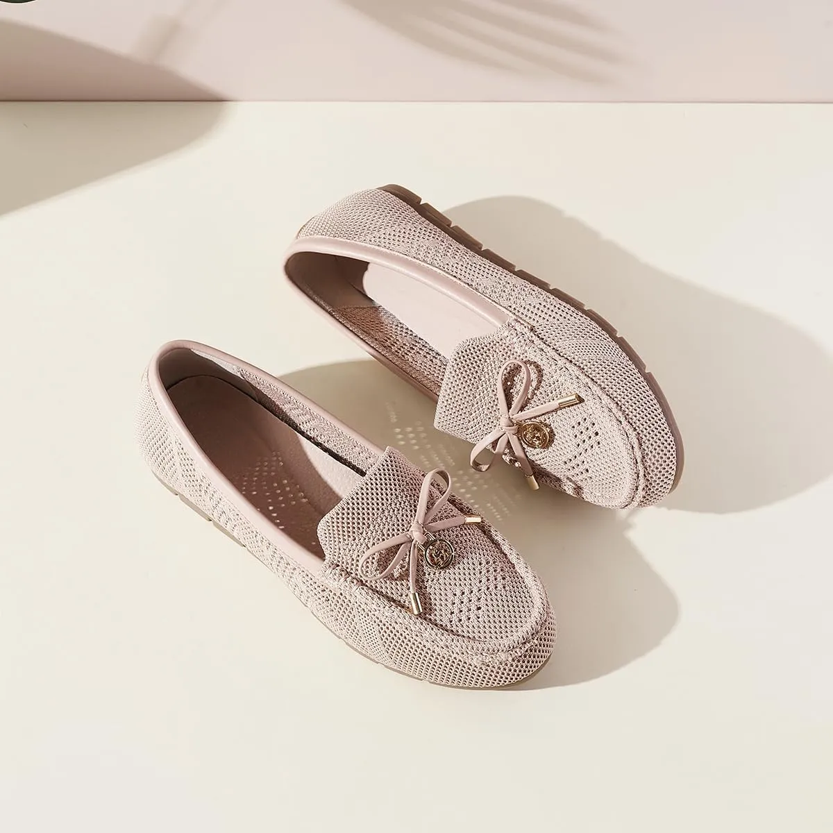 Loafers for Women Comfortable Knit Slip-On Shoes-Breathable Lightweight Driving Walking Mesh Flats for Work Office Comfort