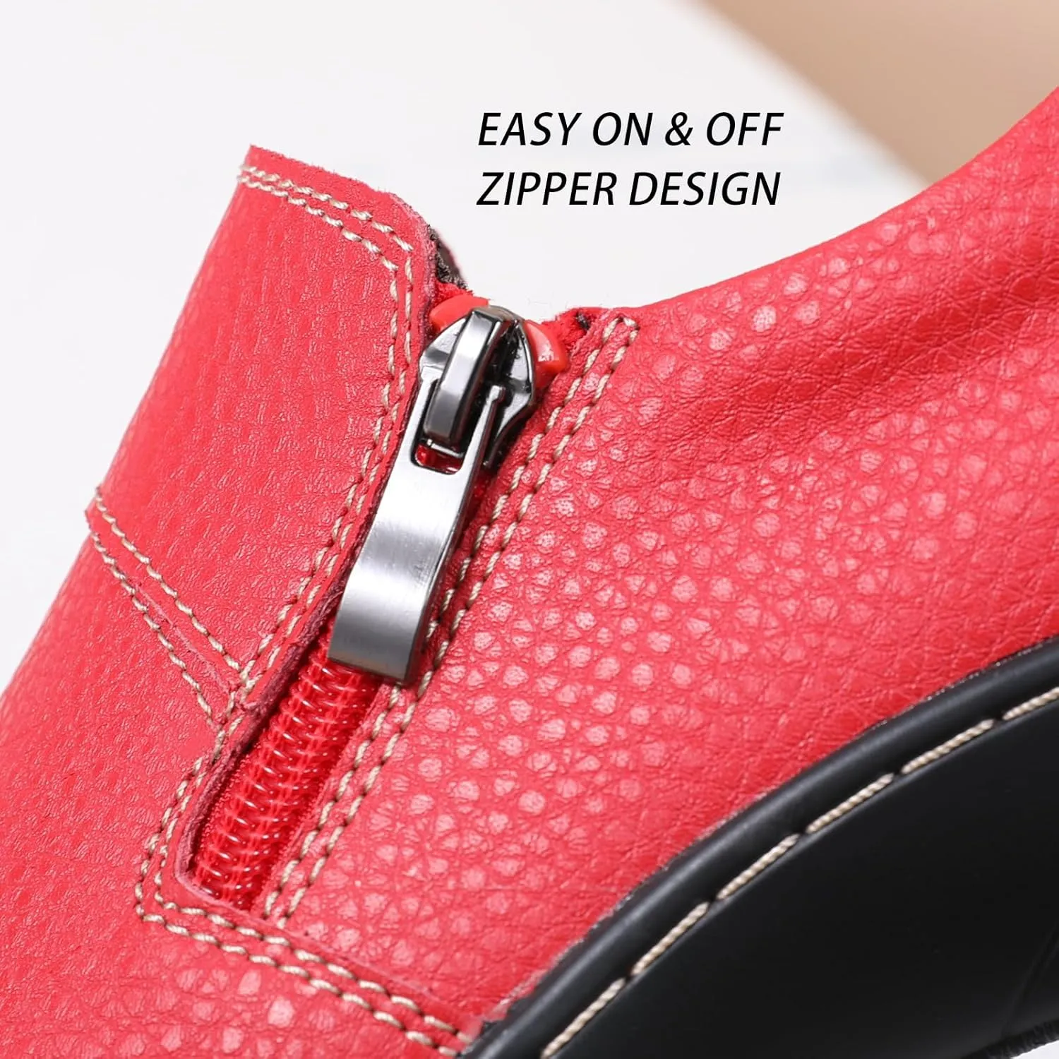Loafers for Women Women's Loafers & Slip-Ons Zipper Walking Flats Casual Shoes Orthopedic Shoes Comfortable Dress Shoes Office Work Shoes