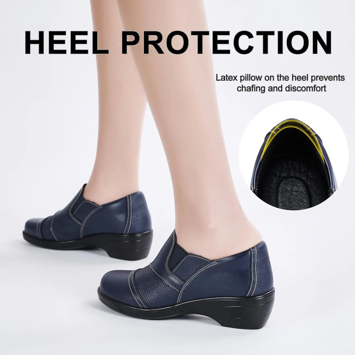Loafers for Womens Comfort Leather Slip On Dress Shoes for Office Business