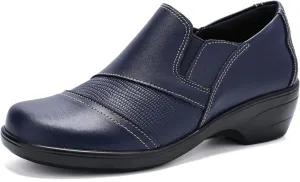 Loafers for Womens Comfort Leather Slip On Dress Shoes for Office Business
