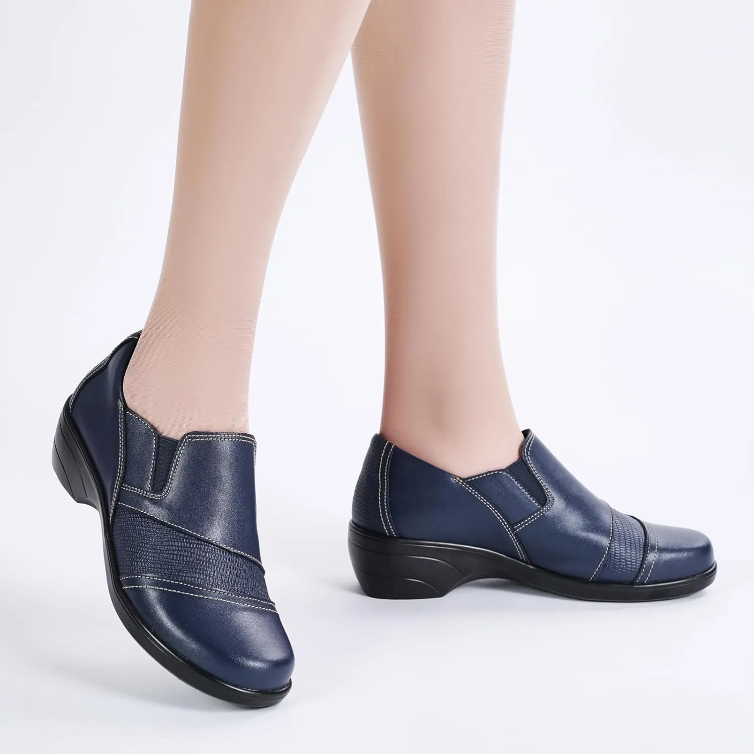 Loafers for Womens Comfort Leather Slip On Dress Shoes for Office Business