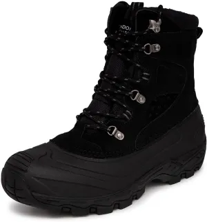 LONDON FOG Breckenridge Waterproof Mens Winter Boots - Leather Insulated Mens Snow Boots - Grey, Black or Brown - Men Medium or Extra Wide Widths Size 7 to 15