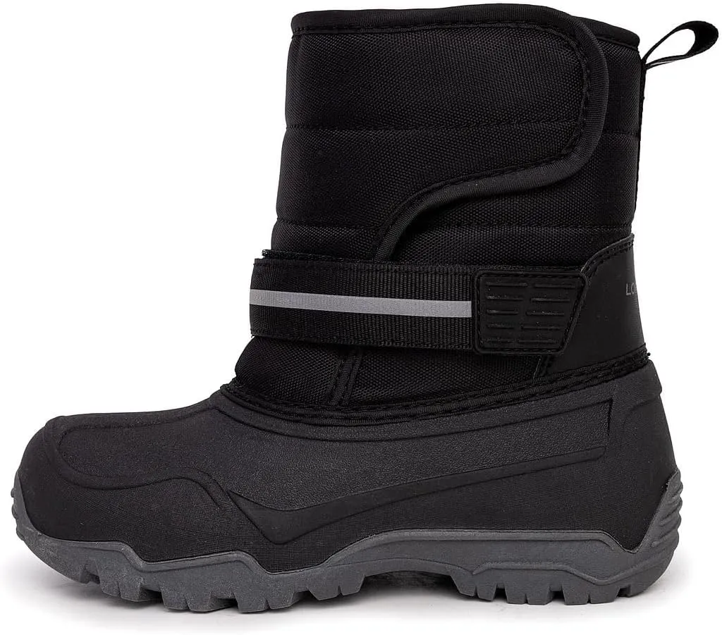 LONDON FOG Dex Boys and Girls Snow Boots - Insulated Waterproof Winter Kids Snow Boots - Size Toddler, Little Kid and Big Kid, Black, Navy and Pink Winter Boots for Boys and Girls