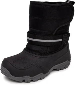 LONDON FOG Dex Boys and Girls Snow Boots - Insulated Waterproof Winter Kids Snow Boots - Size Toddler, Little Kid and Big Kid, Black, Navy and Pink Winter Boots for Boys and Girls