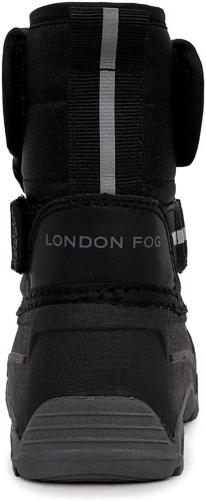 LONDON FOG Dex Boys and Girls Snow Boots - Insulated Waterproof Winter Kids Snow Boots - Size Toddler, Little Kid and Big Kid, Black, Navy and Pink Winter Boots for Boys and Girls