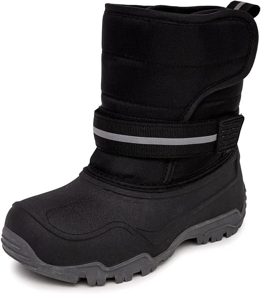 LONDON FOG Dex Boys and Girls Snow Boots - Insulated Waterproof Winter Kids Snow Boots - Size Toddler, Little Kid and Big Kid, Black, Navy and Pink Winter Boots for Boys and Girls