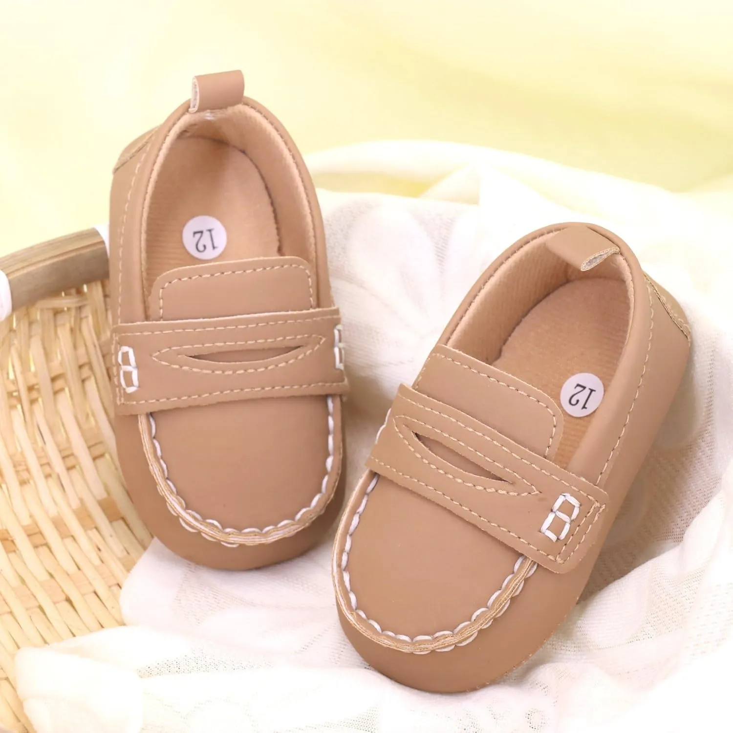 LONSOEN Baby Boys Girls Penny Loafers Infant Toddler Moccasins Soft Soles Dress Shoes
