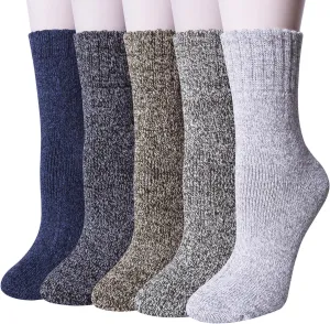 Loritta Wool Socks for Women Warm Winter Socks Thick Knit Soft Cabin Cozy Crew Boot Sock Gifts