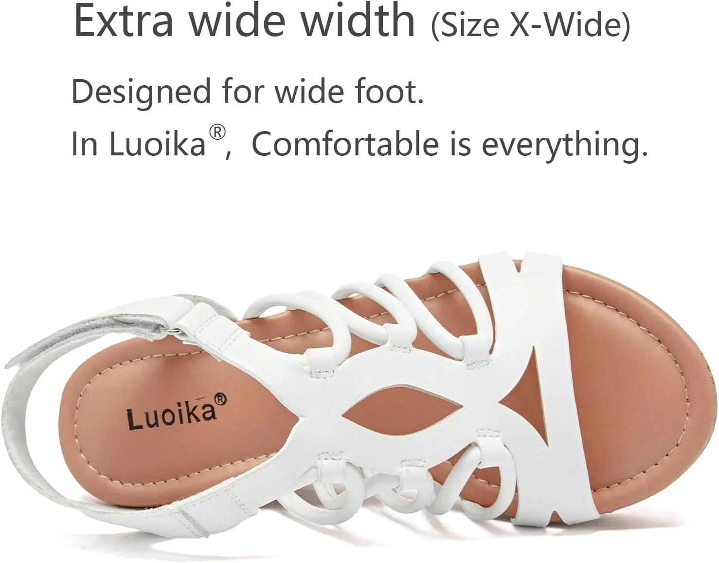 Luoika Women's Wide Width Wedge Sandals, Ankle Strap Open Toe Platform Wedge Pump Heel Women's Sandals Concise Casual Summer Shoes.