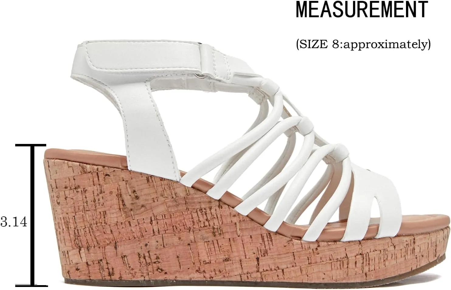 Luoika Women's Wide Width Wedge Sandals, Ankle Strap Open Toe Platform Wedge Pump Heel Women's Sandals Concise Casual Summer Shoes.