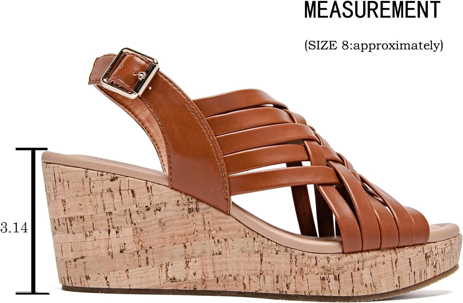 Luoika Women's Wide Width Wedge Sandals, Platform Wedge Pump Heel Ankle Strap Open Toe Women's Sandals Concise Casual Summer Shoes.