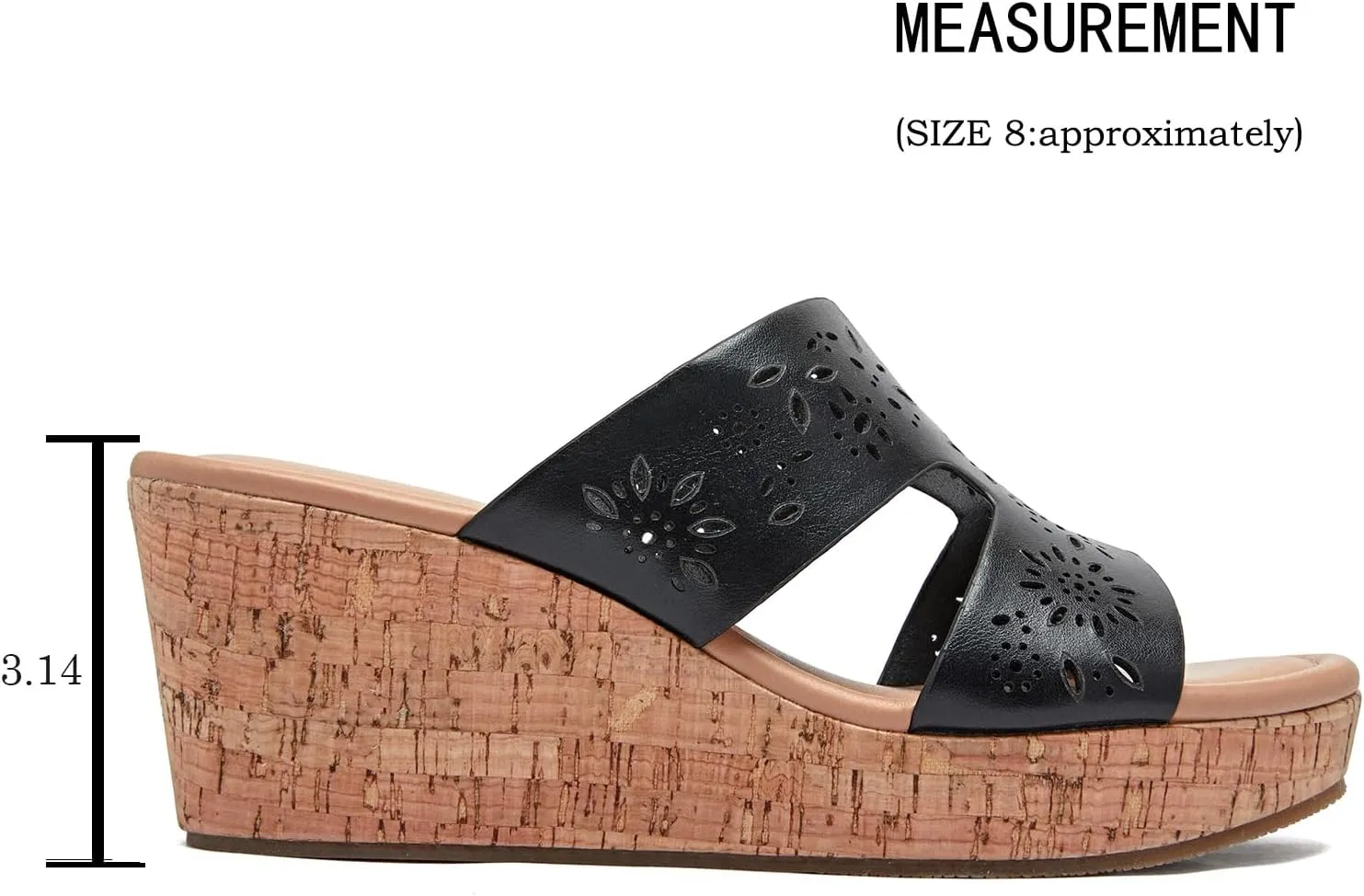 Luoika Women's Wide Width Wedge Slides Sandals, Slip on Plateform Wedge Pump Heel Casual Summer Sandals for Women.