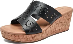 Luoika Women's Wide Width Wedge Slides Sandals, Slip on Plateform Wedge Pump Heel Casual Summer Sandals for Women.