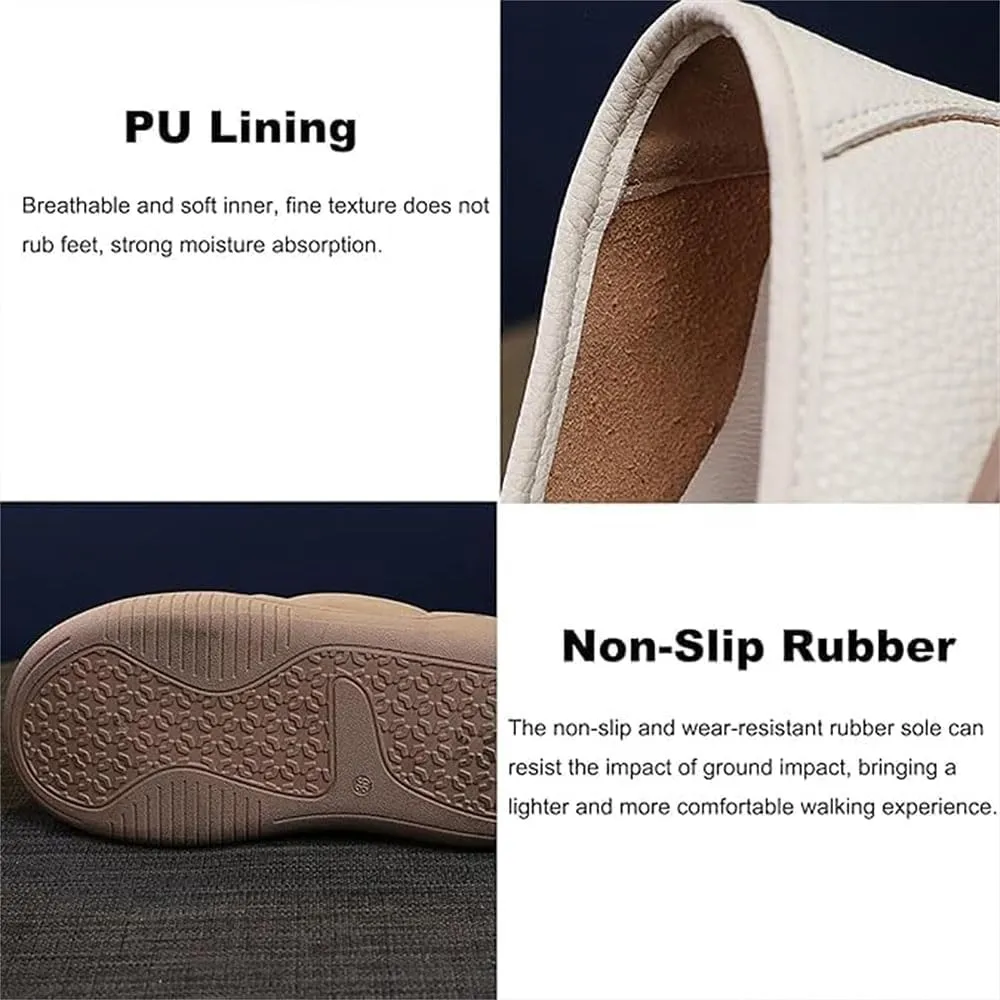 Lurebest Shoes for Women, Biscalo Loafers Orthopedic Walking Shoes for Women, Soft Soled Pure Cowhide Corrective Loafers