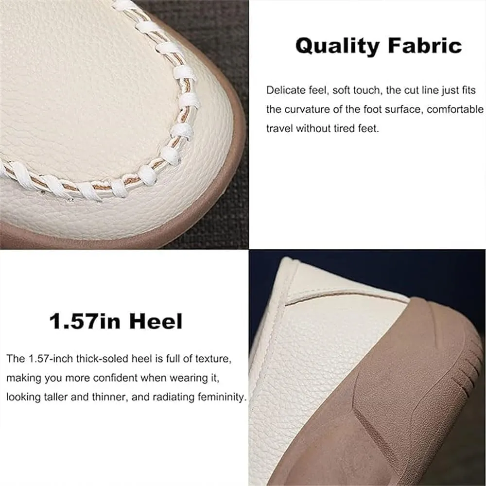Lurebest Shoes for Women, Biscalo Loafers Orthopedic Walking Shoes for Women, Soft Soled Pure Cowhide Corrective Loafers