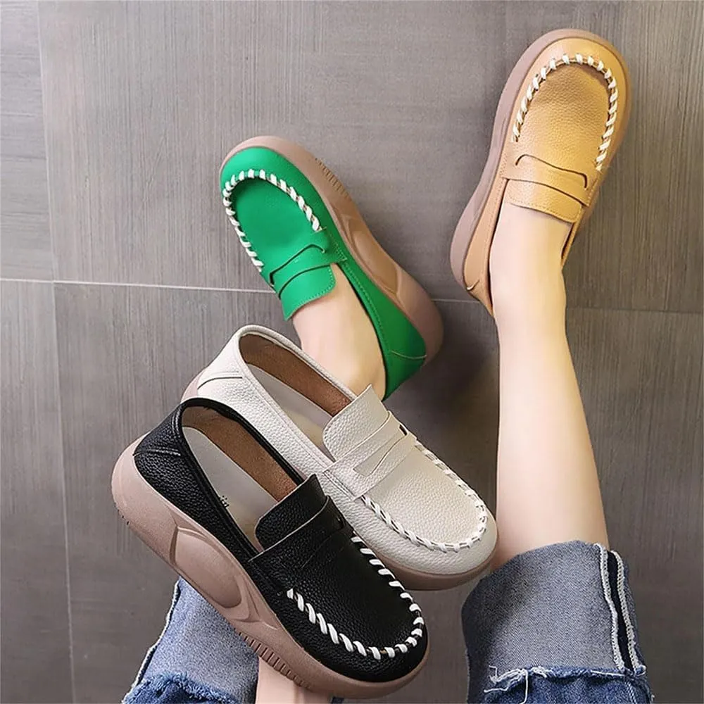 Lurebest Shoes for Women, Biscalo Loafers Orthopedic Walking Shoes for Women, Soft Soled Pure Cowhide Corrective Loafers
