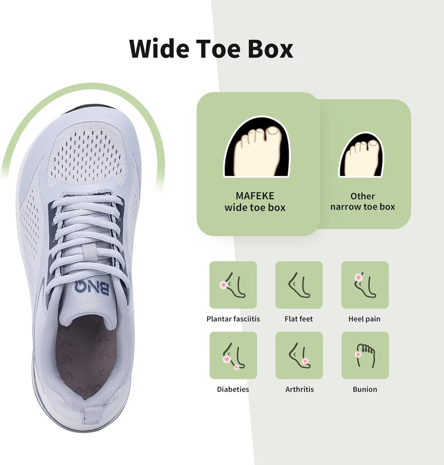 MAFEKE Womens Wide Toe Box Running Shoes Air Arch Support Tennis Athletic Sneakers Orthotic Walking Shoes for Plantar Fasciitis Pain Relief US 6-11