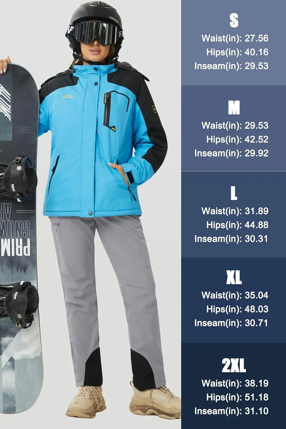 MAGCOMSEN Women's Fleece Lined Winter Hiking Pants Waterproof Insulated Ski Snow Pants Outdoor Hunting Softshell Pants