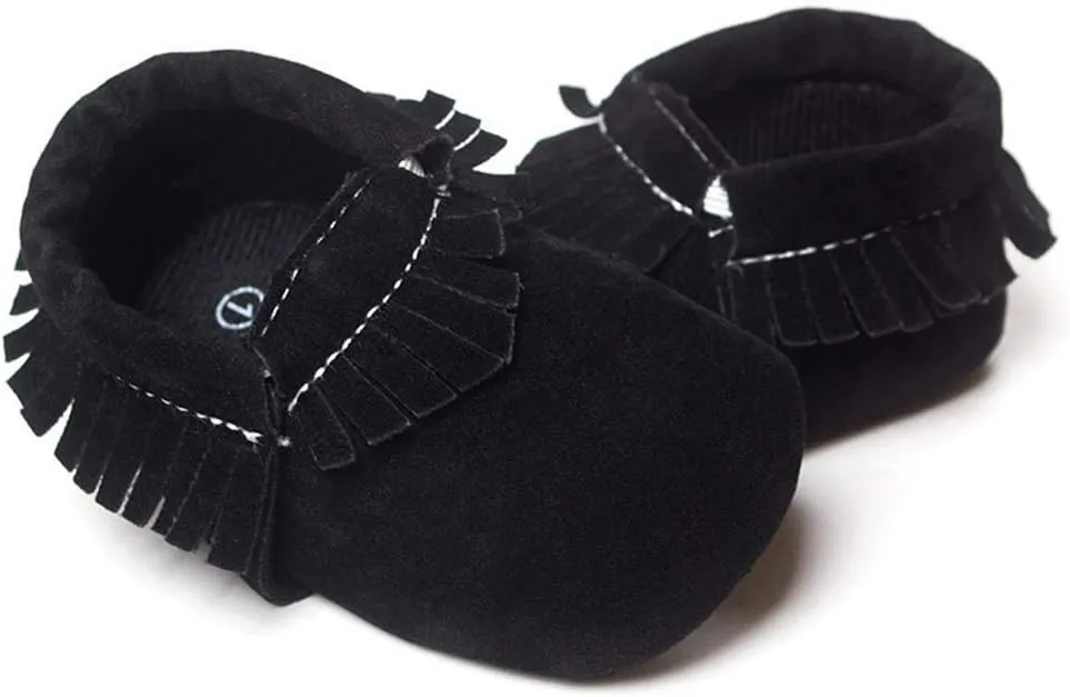 Meckior Infant Baby Girls Boys Premium Soft Sole Tassel Bowknot Moccasins Toddler Prewalker Princess Anti-Slip Crib Baptism Loafers Shoes