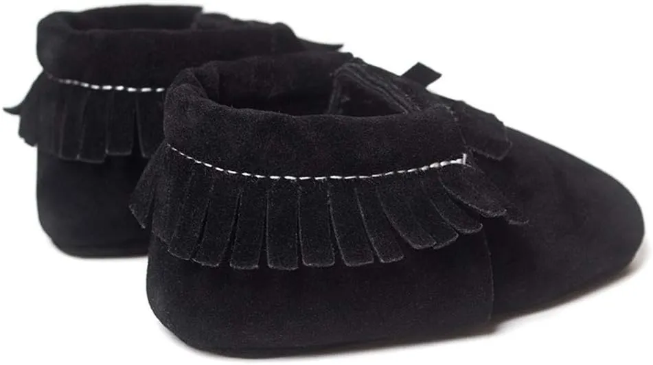 Meckior Infant Baby Girls Boys Premium Soft Sole Tassel Bowknot Moccasins Toddler Prewalker Princess Anti-Slip Crib Baptism Loafers Shoes
