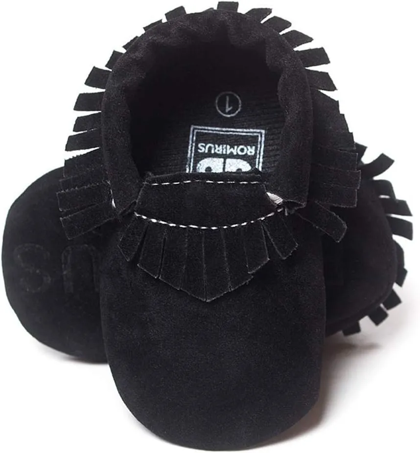 Meckior Infant Baby Girls Boys Premium Soft Sole Tassel Bowknot Moccasins Toddler Prewalker Princess Anti-Slip Crib Baptism Loafers Shoes