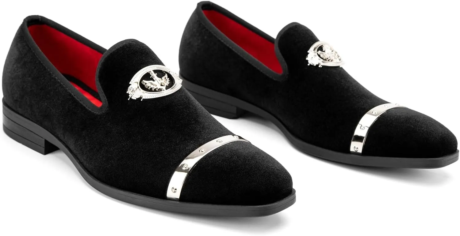 Meijiana Men Faux Leather Noble Loafer Shoes Slip-on Loafer Smoking Slipper Tassel Loafer