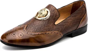 Meijiana Men's Fashion Classic Faux Leather Loafers and Weeding Dress Shoes for Men