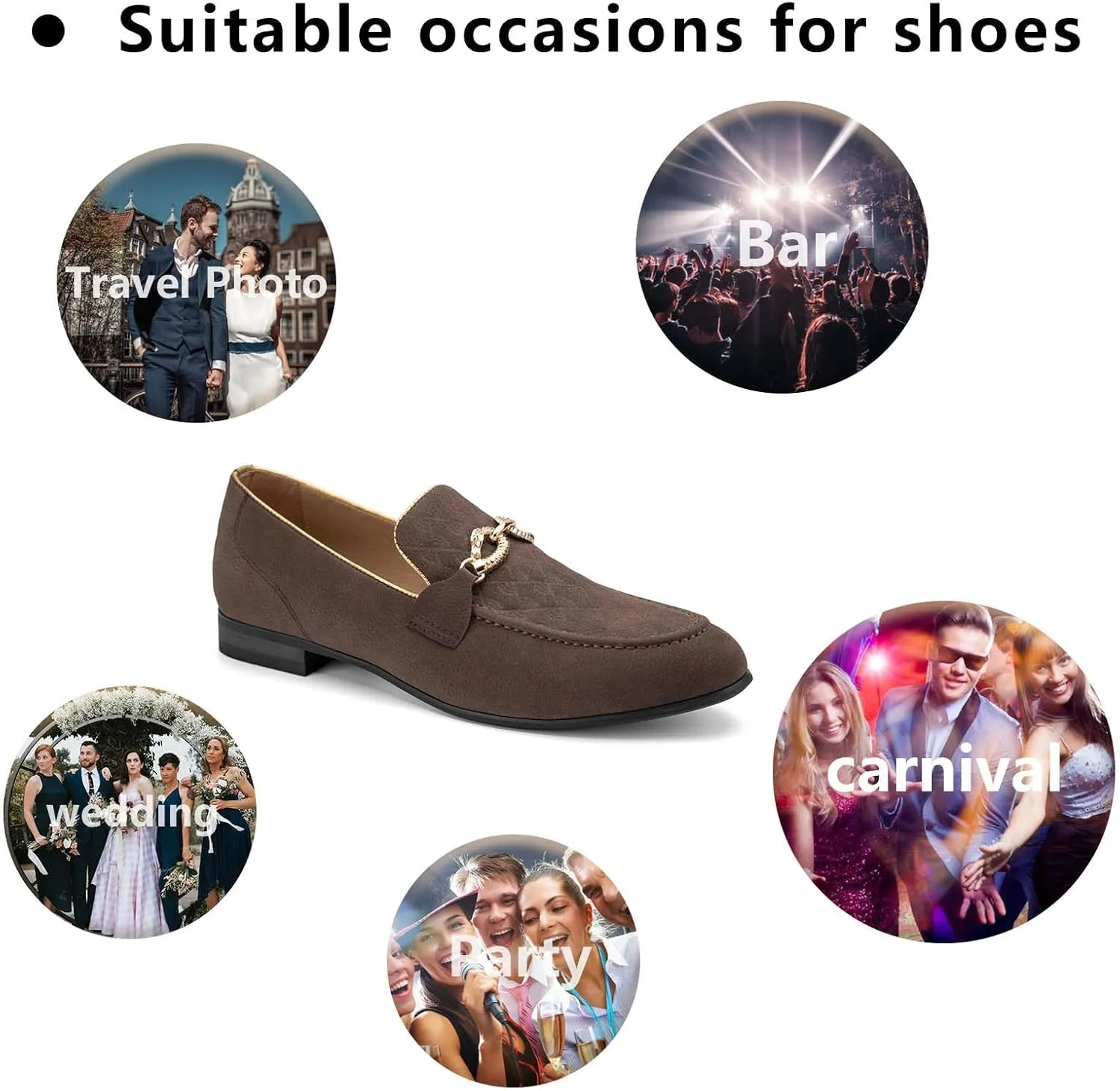 Meijiana Men's Fashion Classic Faux Leather Loafers and Weeding Dress Shoes for Men
