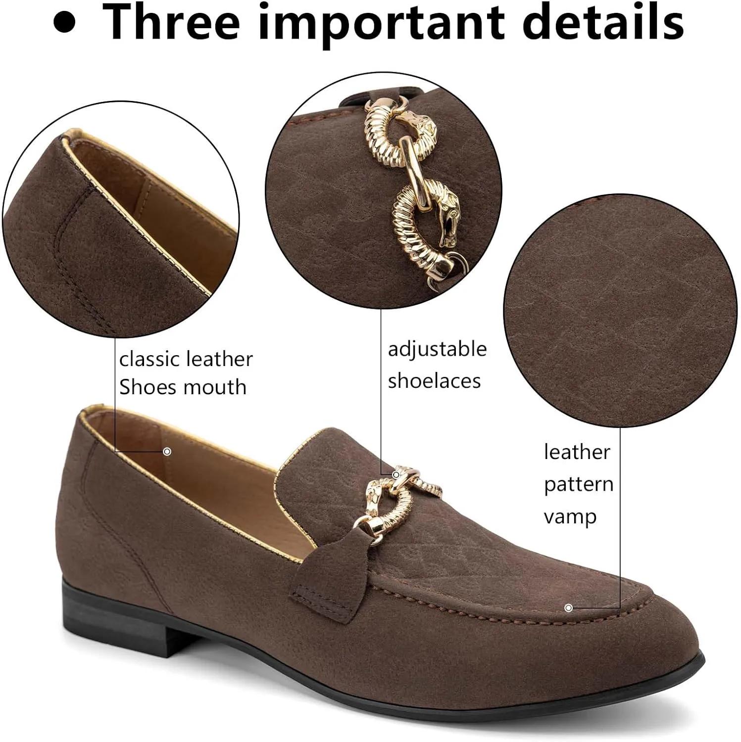Meijiana Men's Fashion Classic Faux Leather Loafers and Weeding Dress Shoes for Men