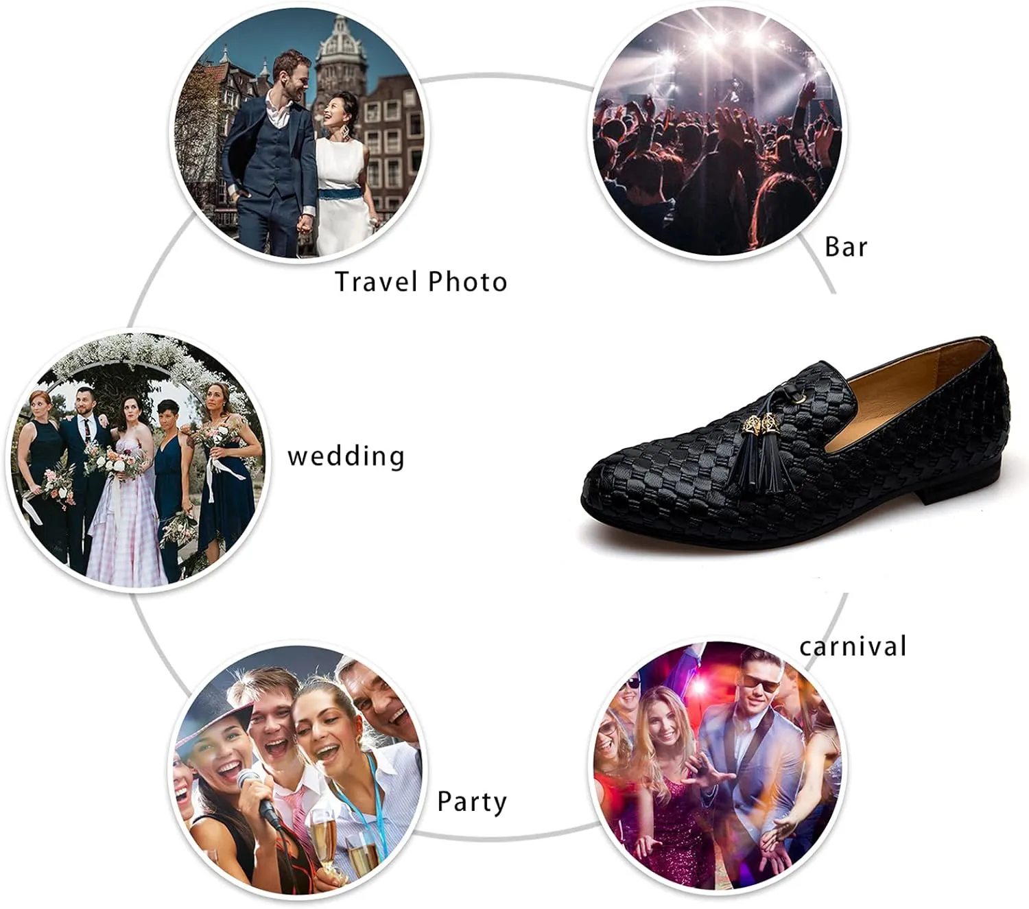 Meijiana Men’s Fashion Loafers Wedding Dress Shoes for Men with Tassel Embellishment