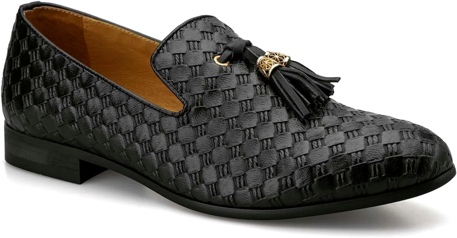 Meijiana Men’s Fashion Loafers Wedding Dress Shoes for Men with Tassel Embellishment
