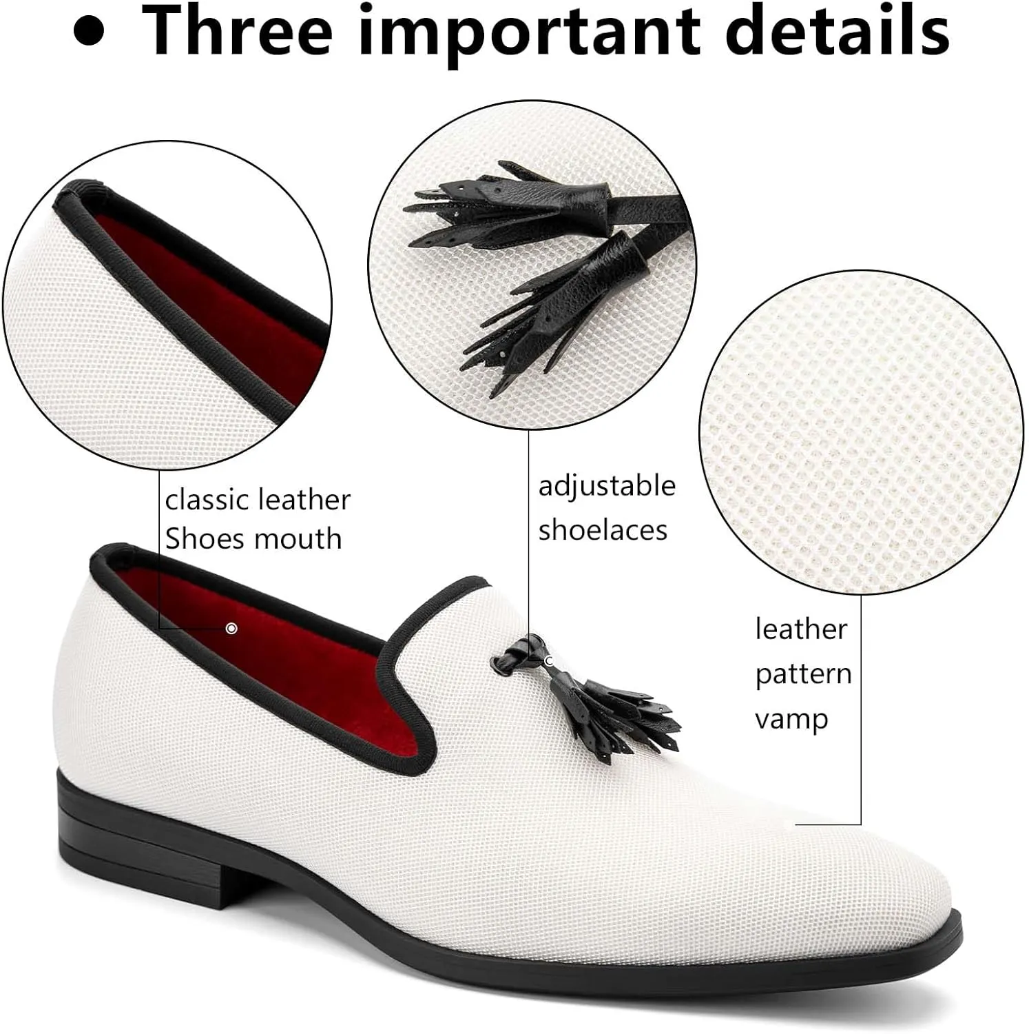 Meijiana Men's Loafers Lightweight Slip-On Moccasins Stylish Dress Shoes Breathable Tassels Loafers