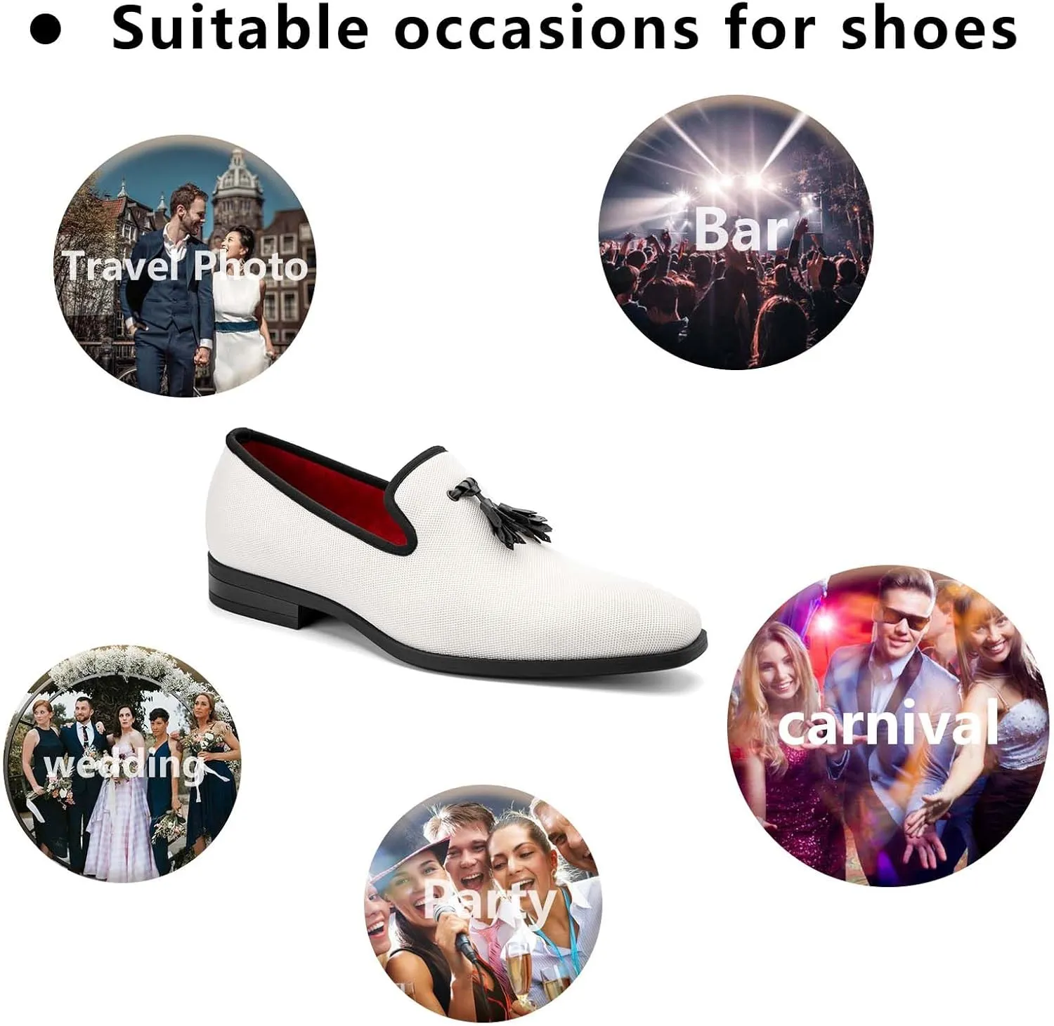 Meijiana Men's Loafers Lightweight Slip-On Moccasins Stylish Dress Shoes Breathable Tassels Loafers