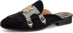 Meijiana Men's Slippers Slip-On Loafers Leather Formal Wear Casual Open Back Sandals