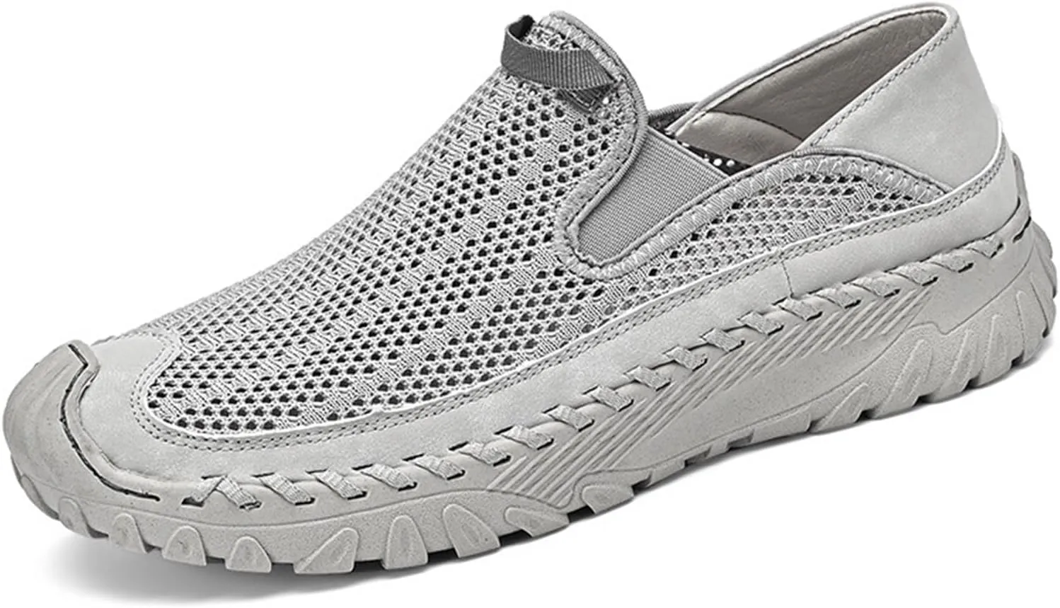 Men's Casual Handmade Breathable Hollow Mesh Loafers Outdoor Lightweight and Fashionable Soft Soled Driving Shoes