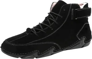 Men's Casual Leather Fashion Sneakers Ankle Chukka Boots Slip On Lightweight Loafers Walking Driving Shoes