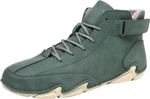 Men's Casual Leather Fashion Sneakers Ankle Chukka Boots Slip On Lightweight Loafers Walking Driving Shoes