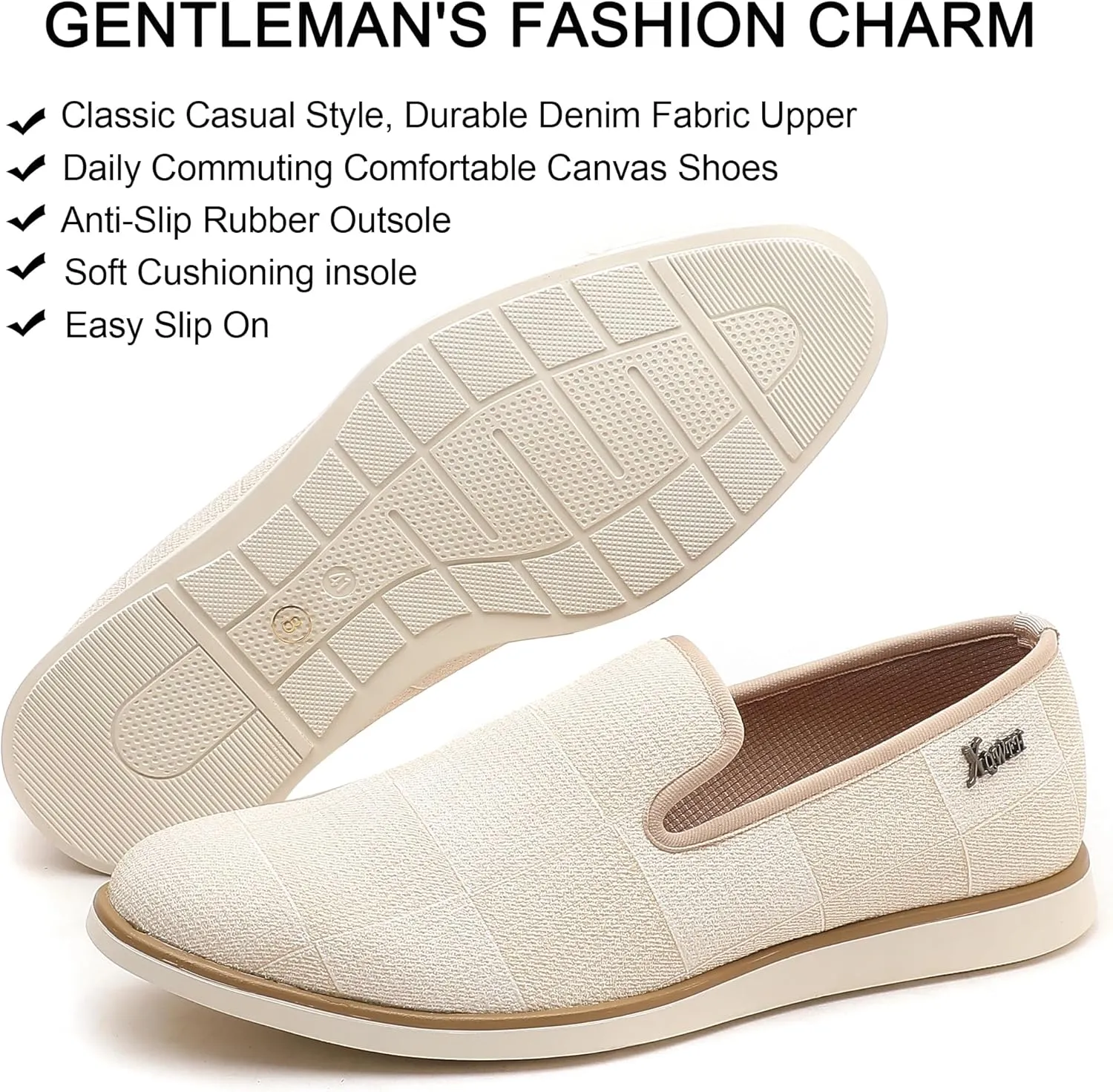 Men's Casual Loafers & Slip On Shoes Daily Commuting Comfortable Canvas Shoes Lightweight Non-Slip Walking Penny Shoes for Men