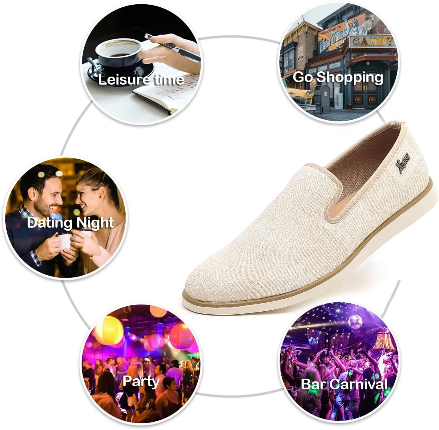 Men's Casual Loafers & Slip On Shoes Daily Commuting Comfortable Canvas Shoes Lightweight Non-Slip Walking Penny Shoes for Men