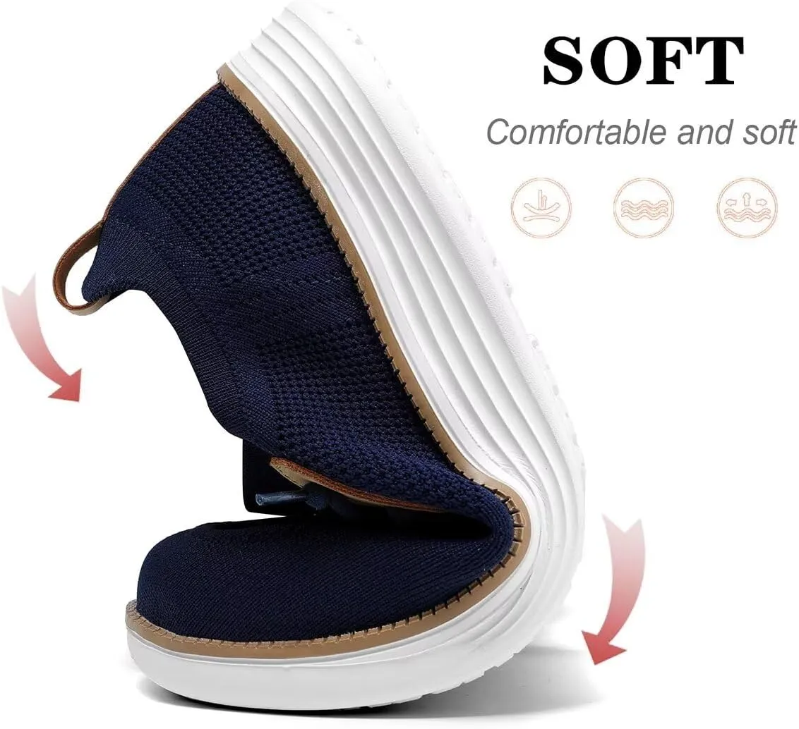 Mens Casual Loafers Shoes Slip On Walking Dress Sneakers Mesh Business Oxfords Work Lightweight Soft Sole Zapatos