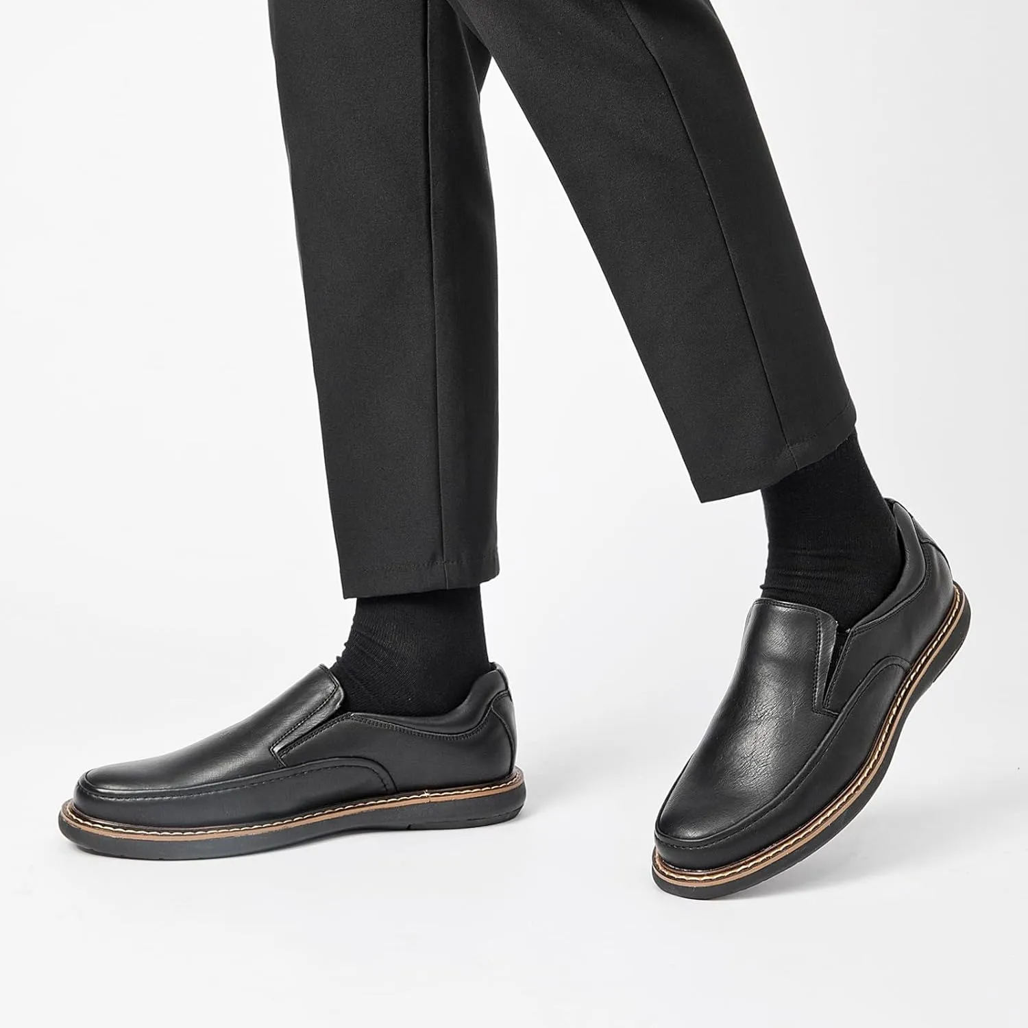 Men's Casual Loafers Slip On Dress Shoes Comfortable Leather Walking Shoes Lightweight Driving Moccasin Loafers