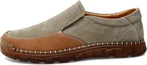 Men's Classic Business Slip On Loafers Hand Sewn Men's Shoes Non Slip Wear-Resistant Oxford Shoes Lightweight Soft Casual Leather Shoes Brown