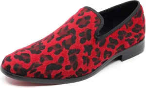 Men's Fashion Leopard Print Smoking Dress Loafers Slip On Shoes SM-03