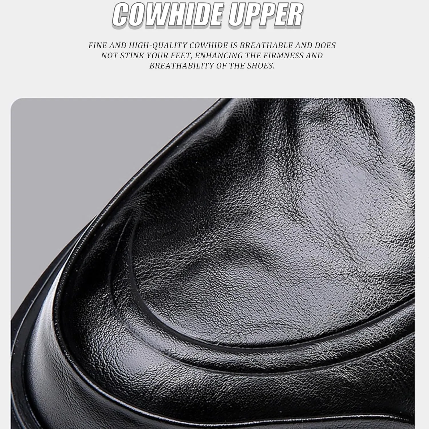 Men's Genuine Leather Soft Sole Business Loafers Comfortable and Stylish Round-Toed Platform Non-Slip Casual Slip-On Shoes Suitable for Work and Driving