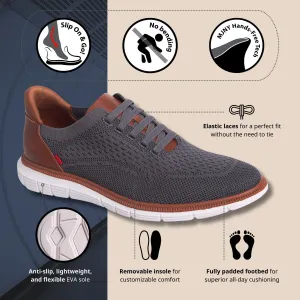 Mens Hands Free Slip On Casual Dress Sneakers Mesh Oxfords Comfortable Lightweight Breathable Walking Shoes