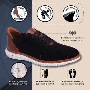Mens Hands Free Slip On Casual Dress Sneakers Mesh Oxfords Comfortable Lightweight Breathable Walking Shoes