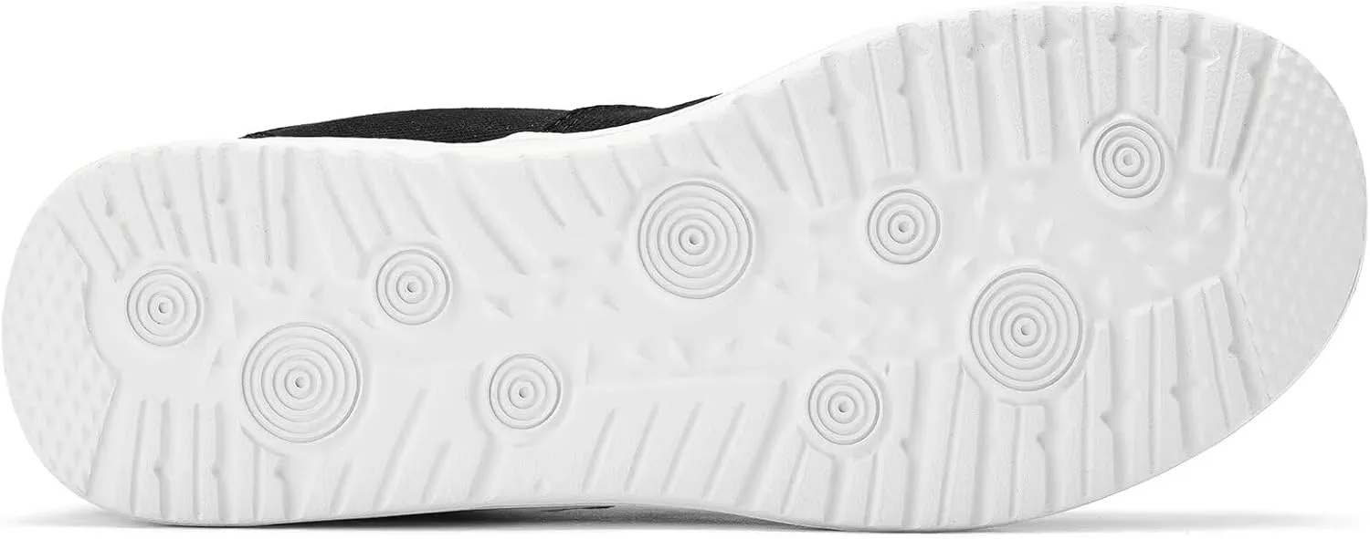 Mens Hands Free Slip-on Loafers Shoes Wide Width Casual Canvas Loafers Shoes Mens Boat Shoes Lightweight Non-Slip Walking Shoes Soft Sneakers