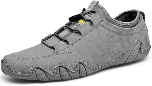 Mens Leather Driving Loafers Comfort Moccasin Slip On Flats Boat Casual Shoes