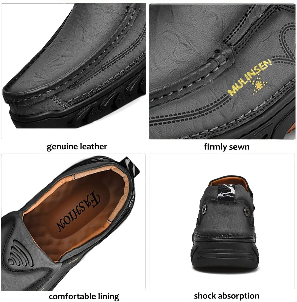 Mens Loafers Casual Slip on Shoes Walking Leather Breathable